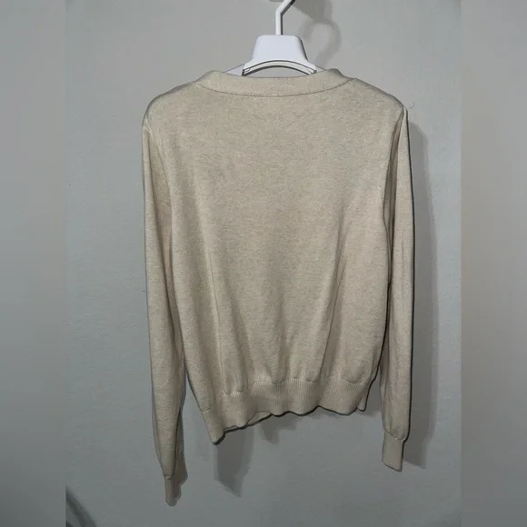 Pact Classic Fine Knit Cardigan - Sandshell Heather Large - Picture 3 of 8